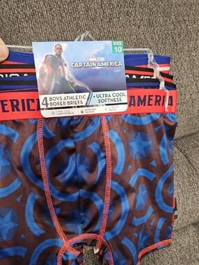 Marvel Captain America Boys Boxer Briefs - Blue & Red